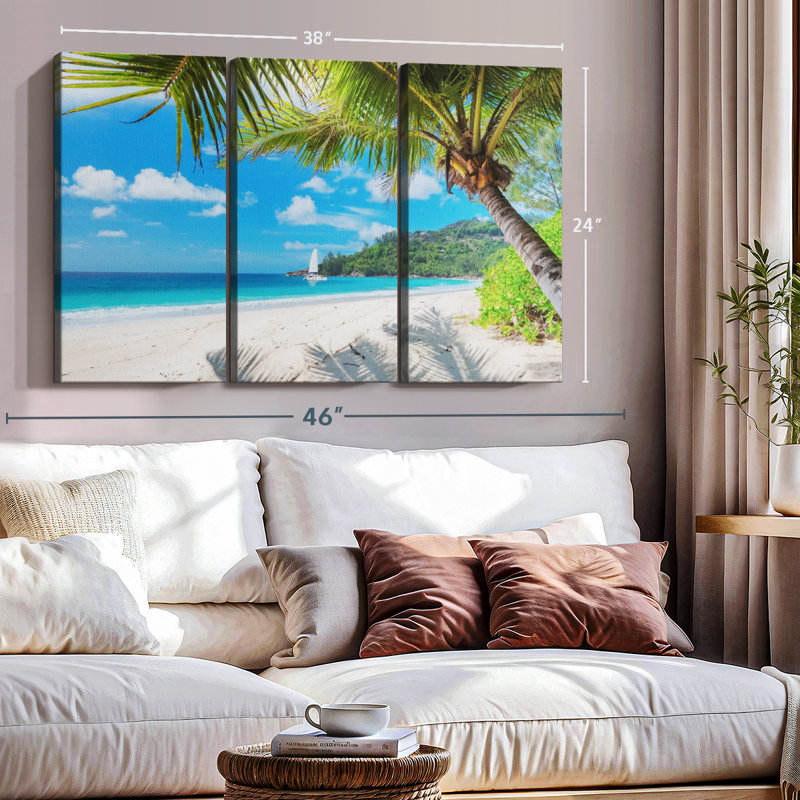 «Sandy Beach Palm» sur, H 24 po x l 38 po