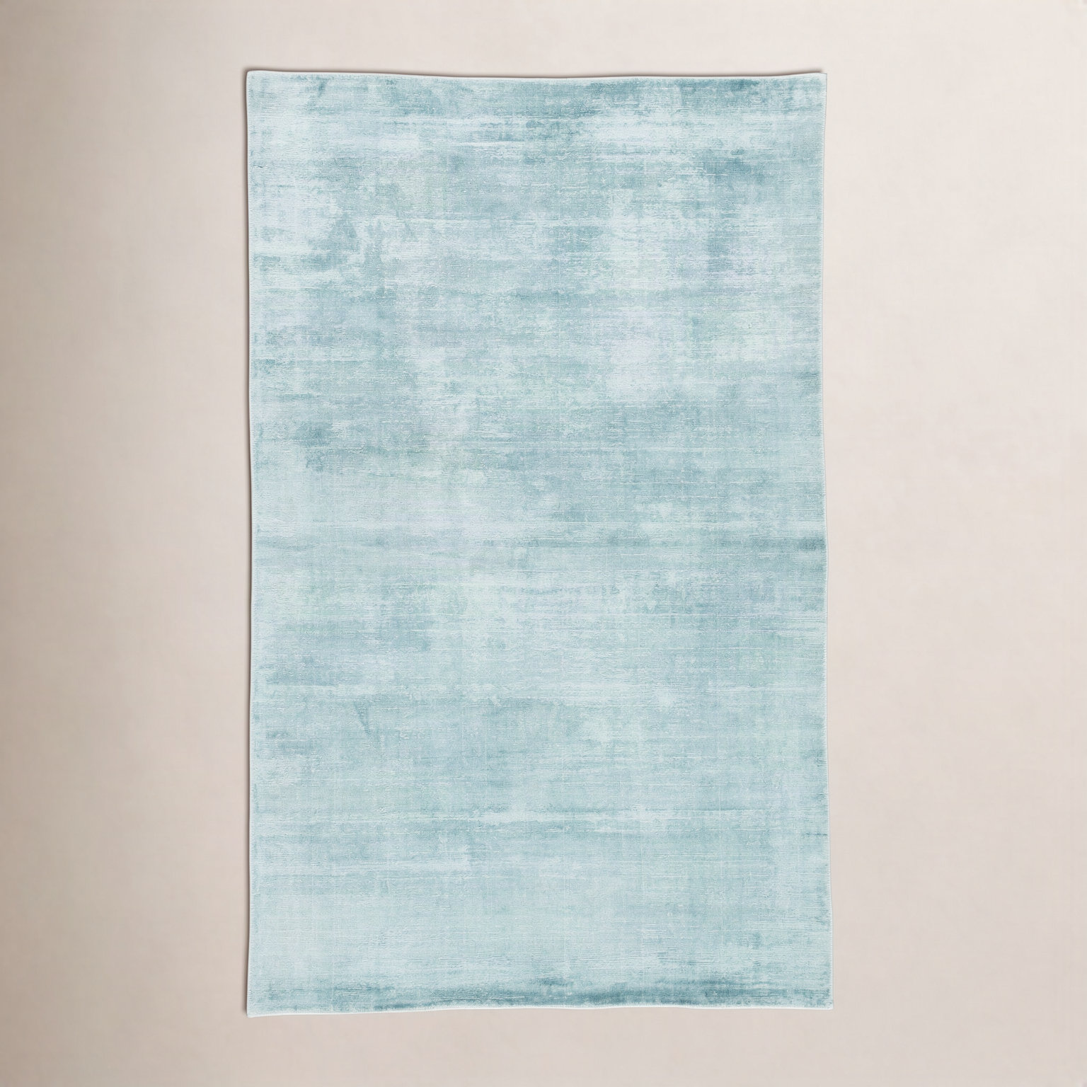 Owens Aqua Blue Hand-Loomed Wool Rug, Rectangle 2' x 3'