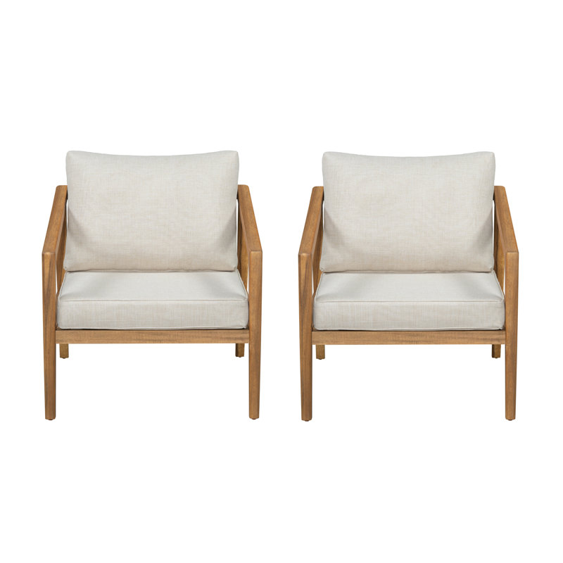 Fauteuil club d'extérieur en bois d'acacia Westin (sans la table)