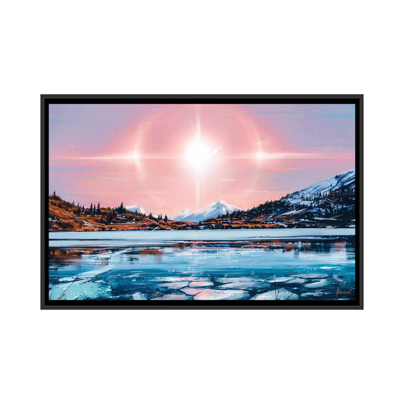 «Solar», reproduction d'impression sur toile tendue, H 18 po x l 26 po x P 1,5 po, Toile encadrée noire, Pas de tapis