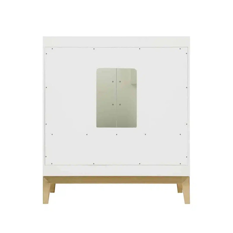 Gracie 30'' W Single Vanity, Satin White, Satin Brass, White Quartz