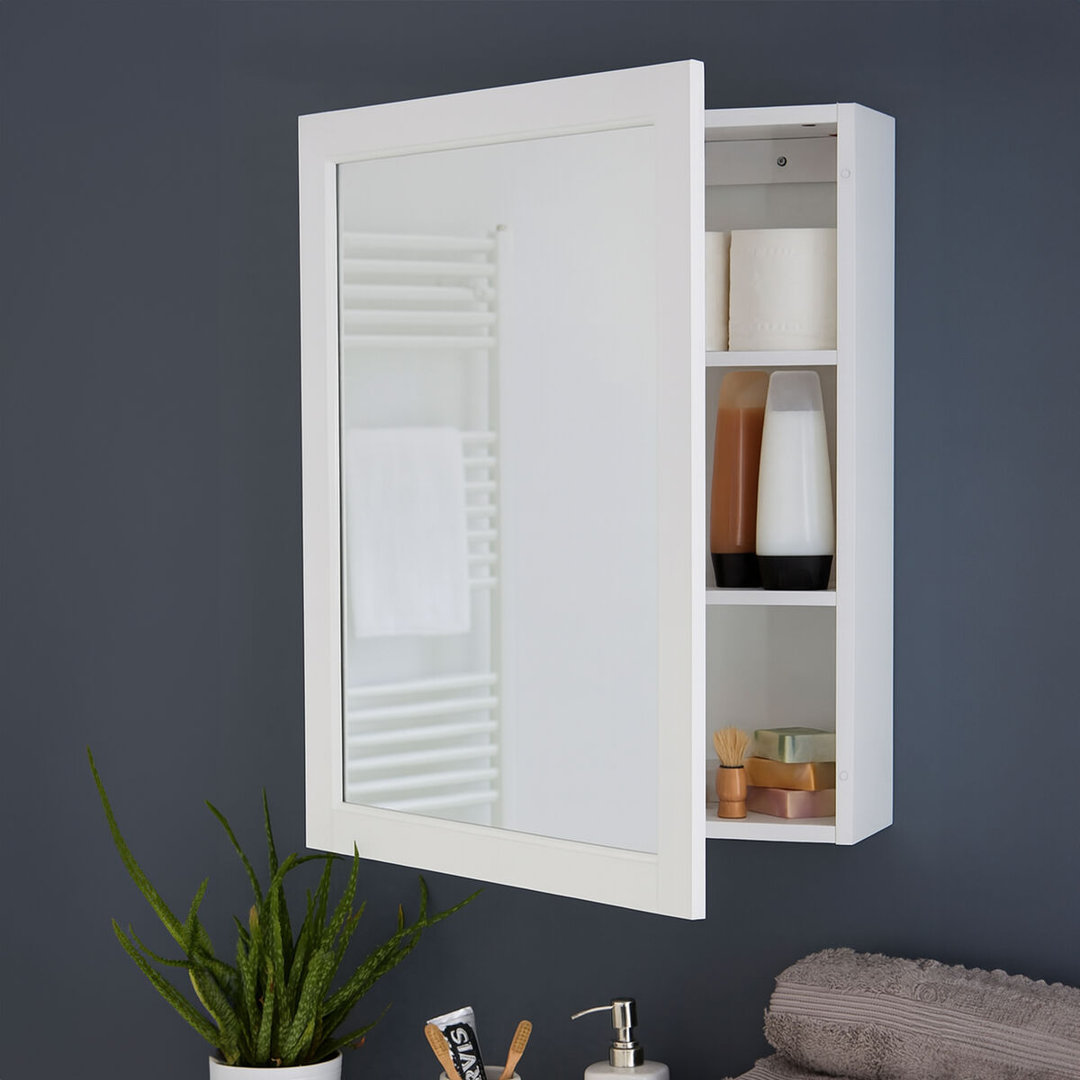 510mm W 660mm H Surface Framed Medicine Cabinet Mirror 3 Fixed