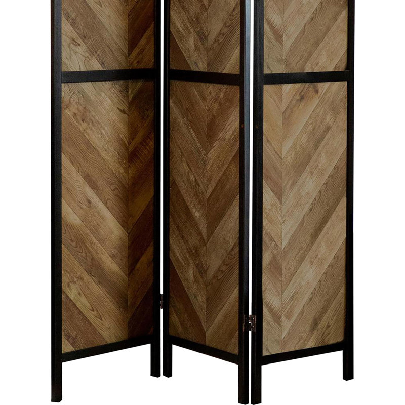 3 paravents en tabac rustique avec chevrons, intimité et décoration, paravent à chevrons 70,46 po x 52 po x 0,75 po