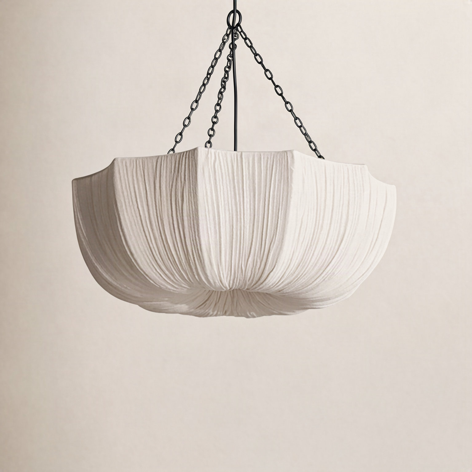 Linen Bowl Single Light Pendant, 8.26" H x 19.68" W x 19.68" D 