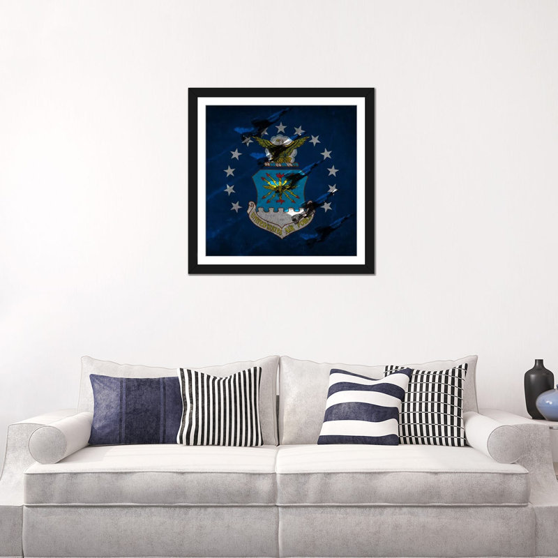 «Air-Force Flag, Thunderbirds», impression sur toile, Papier d'art encadré noir, Blanc, H 24 po x l 24 po x P 1 po