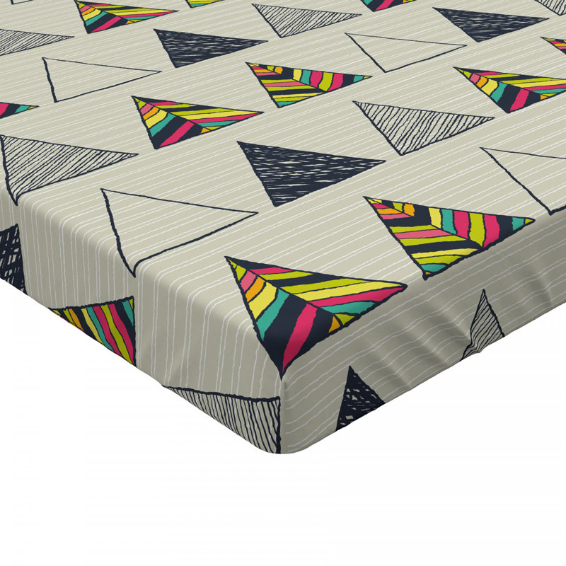 Microfiber Geometric Fitted Sheet, Full Fitted Sheet