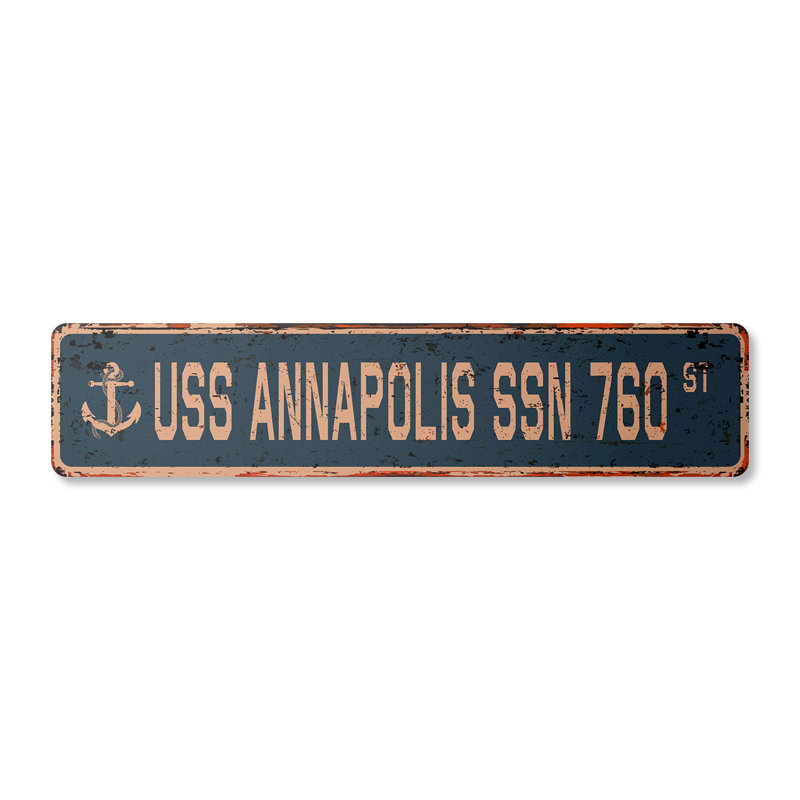 Plaque de rue Annapolis Ssn 760 en plastique robuste 6 po x 24 po