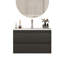 Meuble-lavabo mural de 32 pouces avec lavabo combiné, tiroirs doubles, façades de tiroirs arrondies, système de fermeture en douceur, lavabo en céramique, conception sans poignée, bois massif, facile à installer, le robinet n'est pas inclus-1954654536