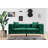 Modern 2-Seat Sofa, Green Polyester Fabric, 77.6 x 27.6 x 35.4 Inches | Beech Wood & Chipboard Frame, Chrome Metal Legs, Includes 2 Pillows, Removable Covers | Comfortable Seating with Fixed Back Cushion, Stylish Design-1346631789