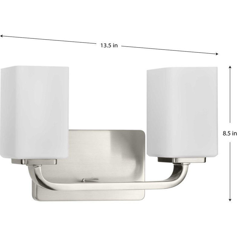 2 - Light Dimmable Vanity Light, Brushed Nickel