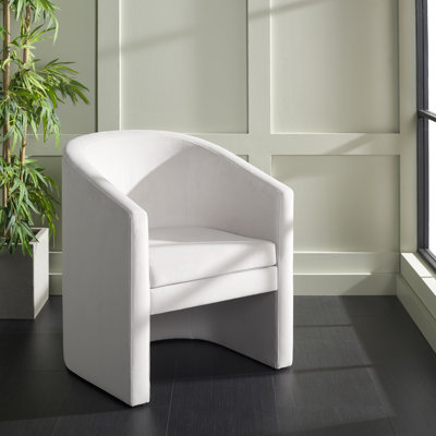 Fauteuil demi-tonneau en velours 24,4 po Ghina