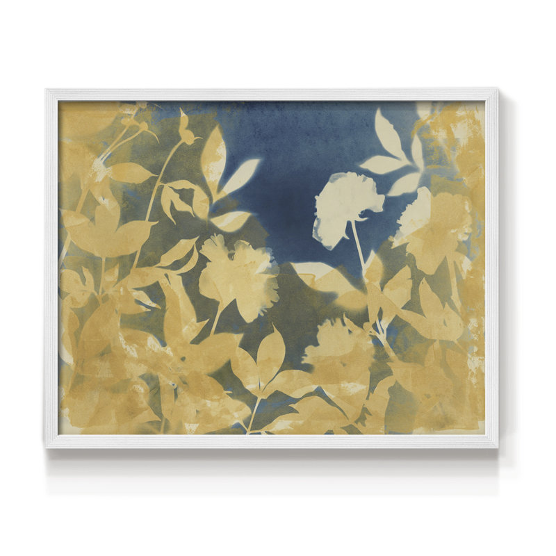 Peony Field -Framed Print - Restickable, H 11 po x l 14 po, Blanc