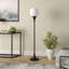 Calan Mahdi Torchiere Floor Lamp with Glass Shade-2032895984