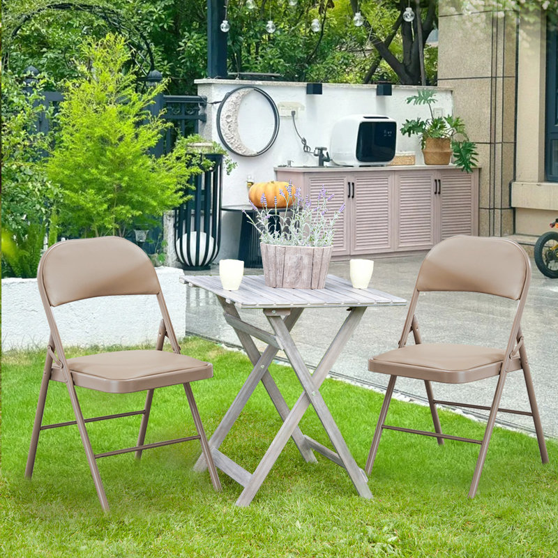 Chaises pliantes empilables rembourrées en cuir, chaises pliantes robustes en métal, rangement facile pour la maison, le bureau, la fête (ensemble de 8)