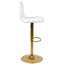 Tabouret de bar à hauteur réglable en vinyle avec dossier à coutures horizontales Clift-128921557-128921558