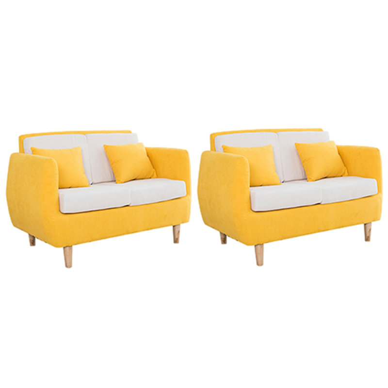 Banc de café décontracté simple 49,21, Coton / lin jaune
