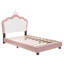 Lit simple tapissier Princess avec tête de lit en forme de couronne-1211653091