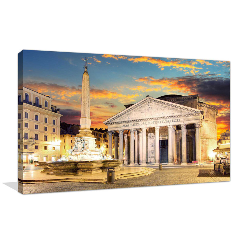 « panthéon, rome », reproduction d’impression sur toile, H 36 po x l 60 po x P 1,5 po