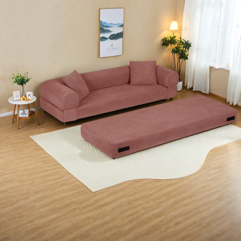 Compression Convertible Sofas, 80 Inch Foam Corduroy, Modern Home Sleeper