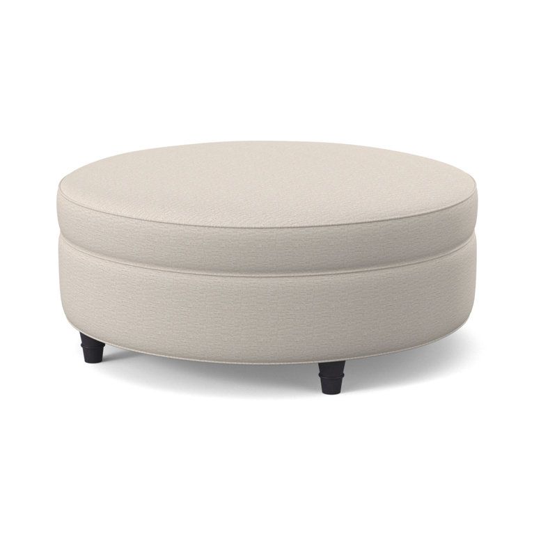 Repose-pieds rond 38 po Duke, Ébène vintage, Lin UV-Rollo