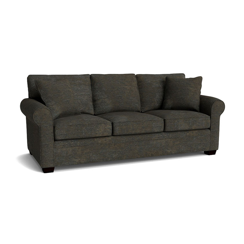Quaker Upholstered 84'' Sofa, Espresso, Palance Steel