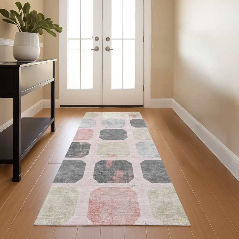 Premium Machine Washable Ralston AMF1950 Geometric Rug, Runner 2'3" x 7'6"