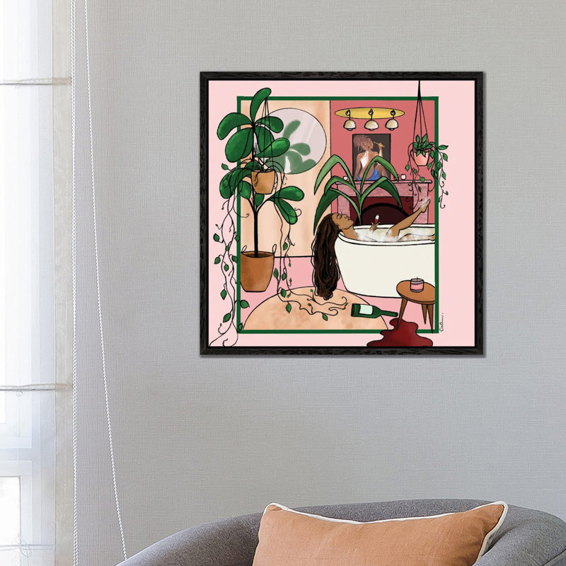 Alone Time by DeeLashee - Print on Canvas, 66.04 cm H x 66.04 cm W, Black Framed