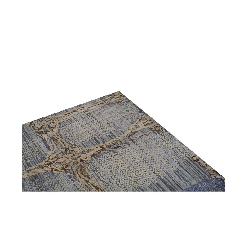 Abstract Area Rug in Light Blue