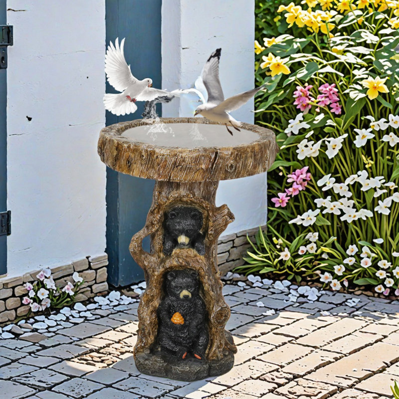 23,6 pouces rétro autoportants bains d'oiseaux et mangeoire d'oiseaux, bol d'oiseaux pour la décoration du jardin extérieur
