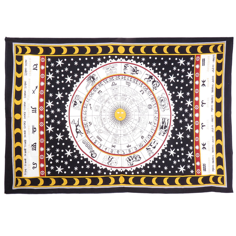 Tapisserie bohémienne en coton, Blanc