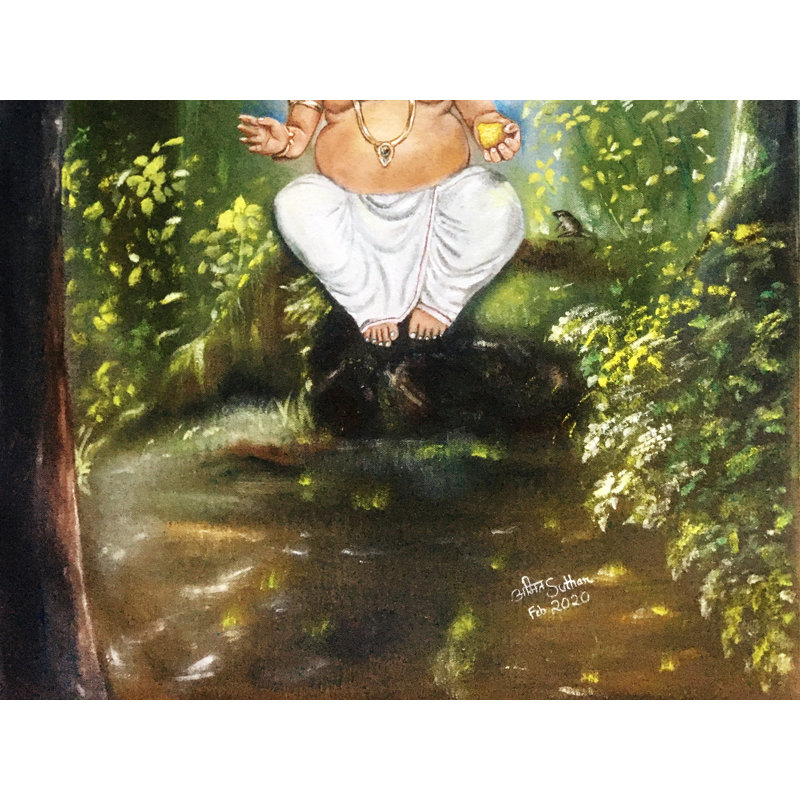 Bal Ganesha | Peinture à l'huile sur toile | Par Amit Suthar