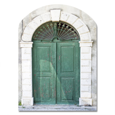 Vieille porte rétro européenne - Sculpture murale rétro en métal - Forme d'arche