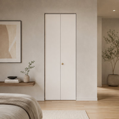 Modern Solid Core Flush Bi-Fold Closet Door