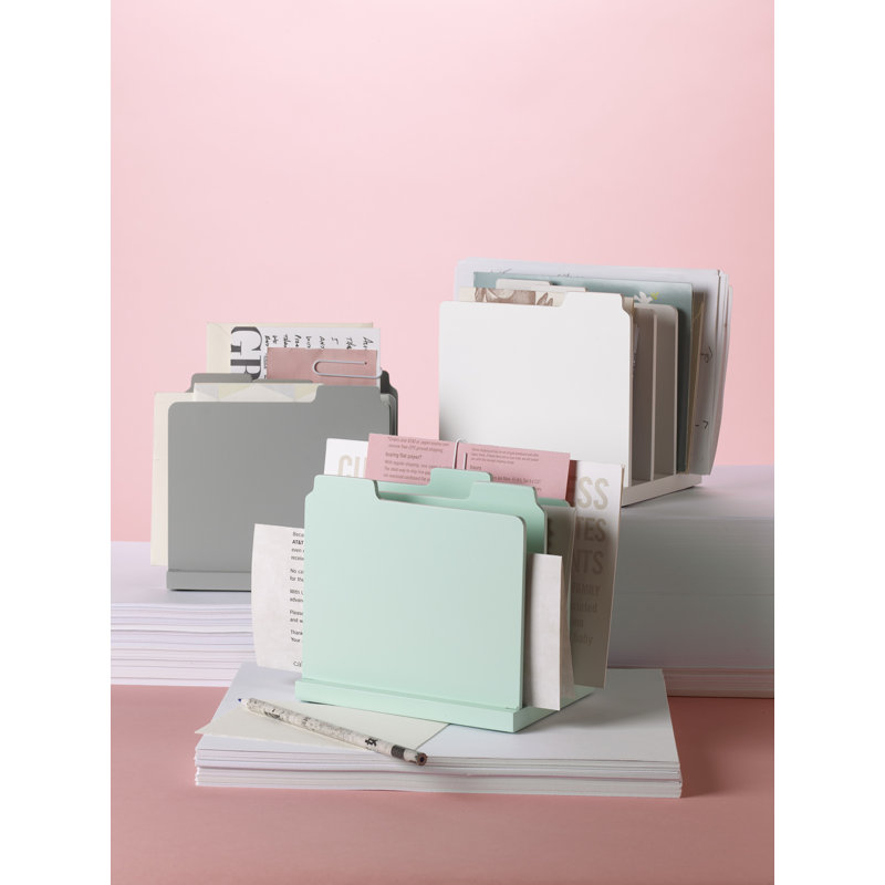 Gray MDF Modern Desktop File Organizer