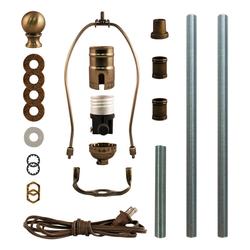 Ensemble d'éclairage de bricolage pour lampe, H 8 po x l 5 po x P 1,5 po, Bronze