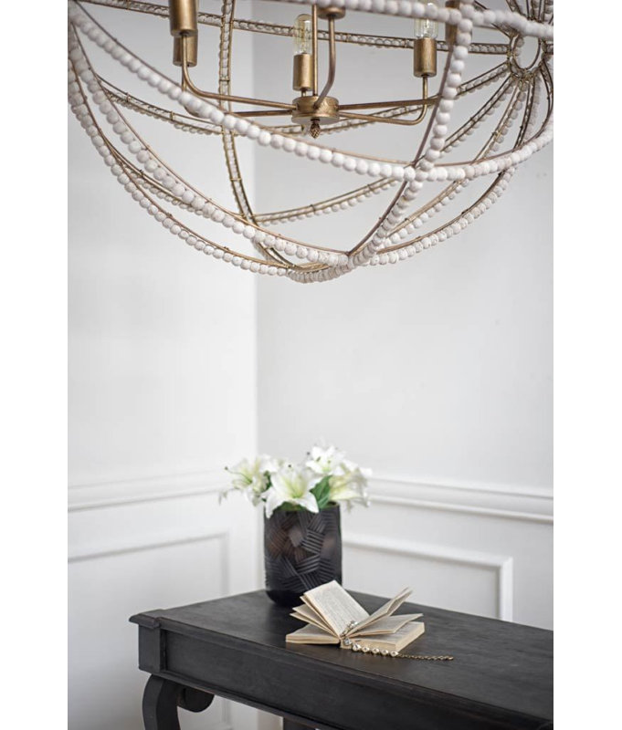 6 - Light Chandelier, White