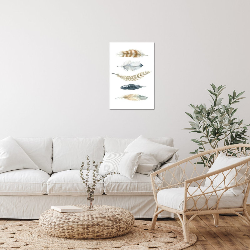"Feather Collection II" par Carol Robinson - impression sans cadre, H 24 po x l 16 po x P 0,25 po