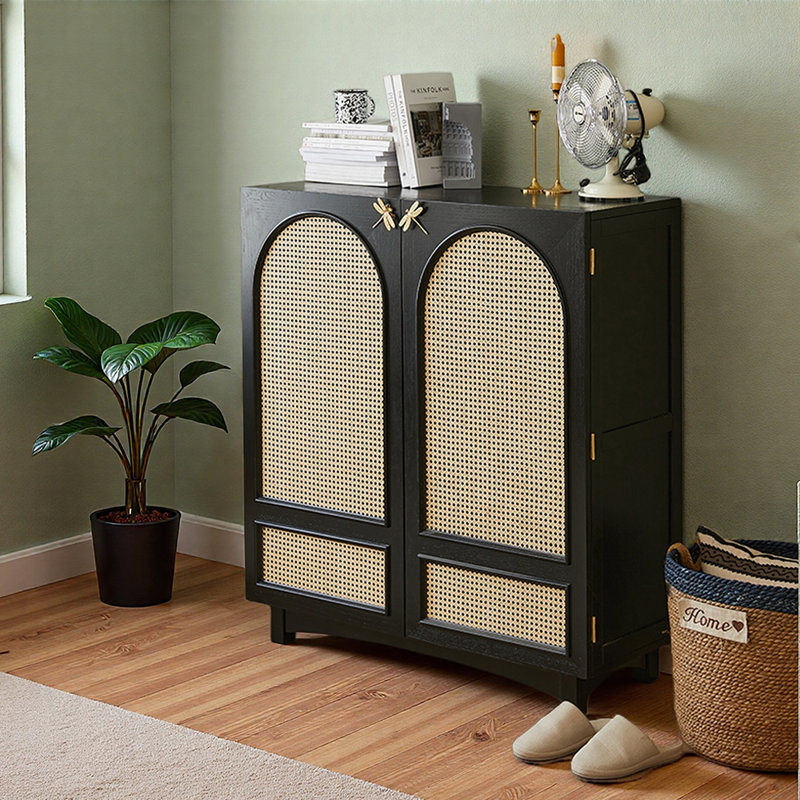 Baltimore 12 Pair Shoe Storage Cabinet, Black