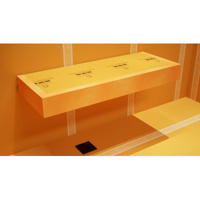 The Original Floating Shower Bench Kit with Orange Waterproof Board and Original Shower Bench Bracket (14x60")