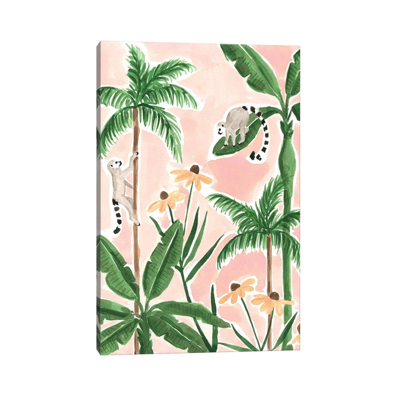 Leaping Lemurs by Sabina Fenn - Gallery-Wrapped Canvas Giclée on Canvas, Canvas, 30.48 cm H x 45.72 cm W