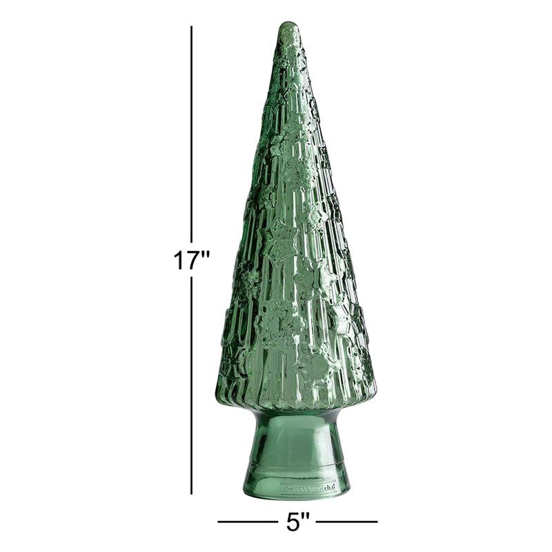 Recycled Glass Holiday Tree, Small, 17" H x 5" W x 5" D
