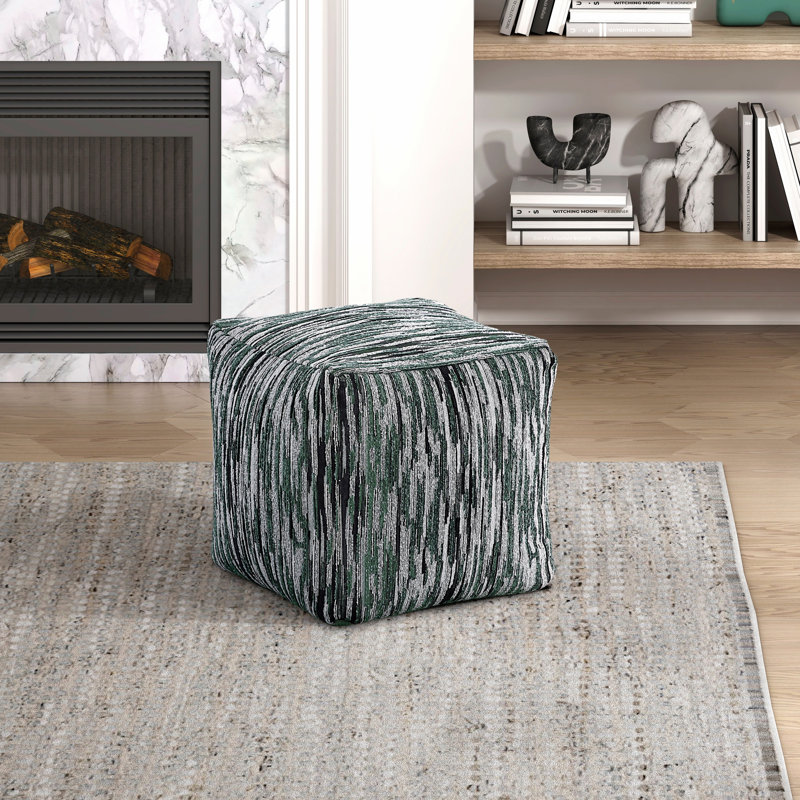 Repose-pieds rembourré en tissu multicolore Modern