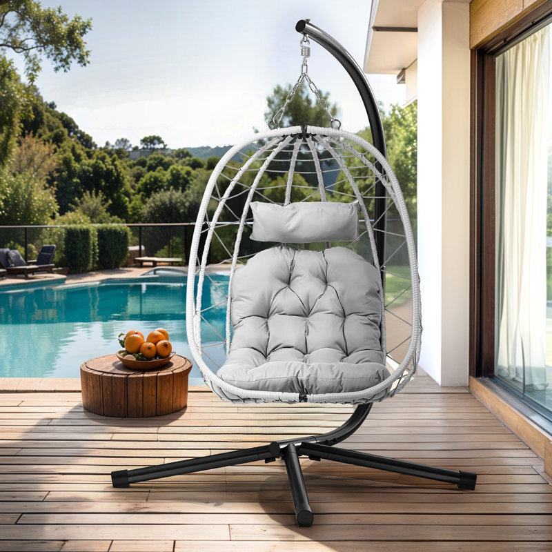 Balancelle pour 1 personne avec support, Gris clair