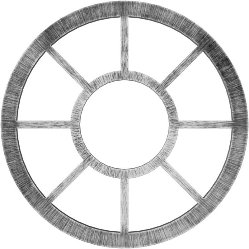 Médaillon de plafond 38 po x 38 po x P 13 3/4 po x P 1 po Grace, H 38 po x l 38 po x P 1 po, Argent antique