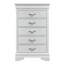 Commode verticale à 5 tiroirs avec façade texturée et poignées décoratives