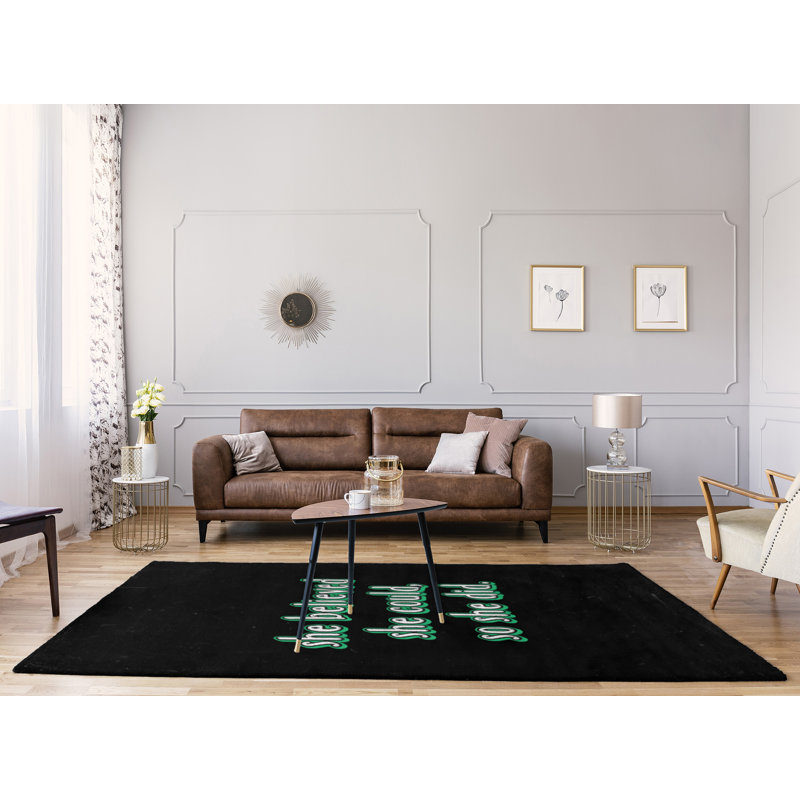 Tapis en chenille de polyester style citations, Rectangle 9 pi x 12 pi