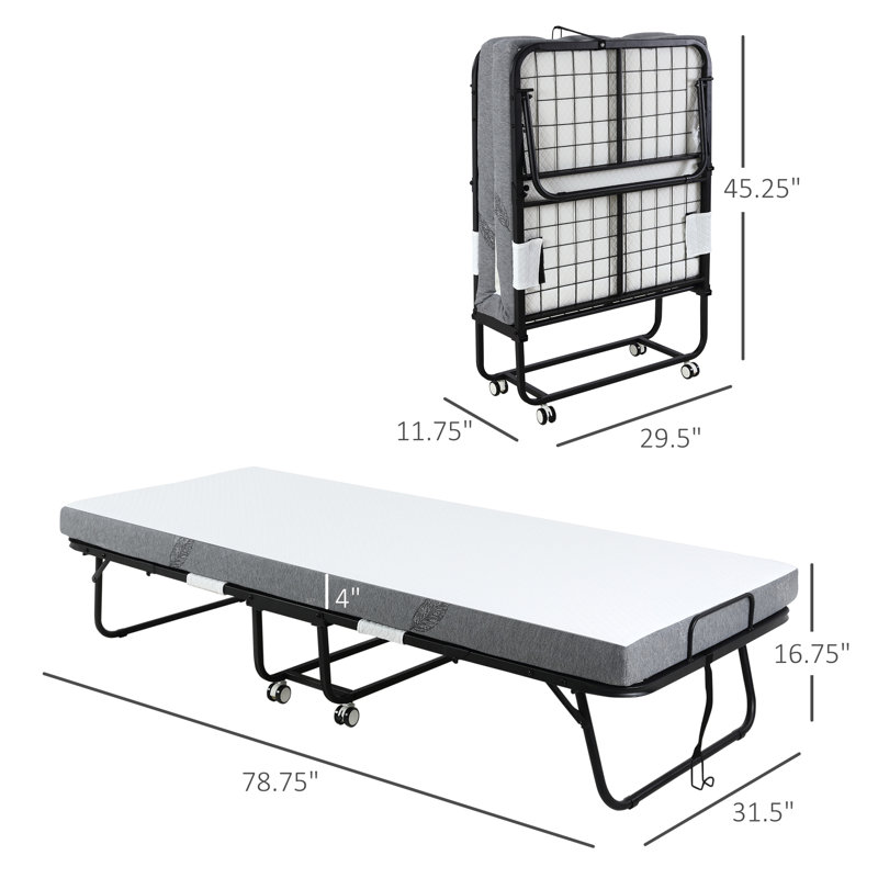 Portable Foldable Bed Steel Frame Ideal For Guest Hosting