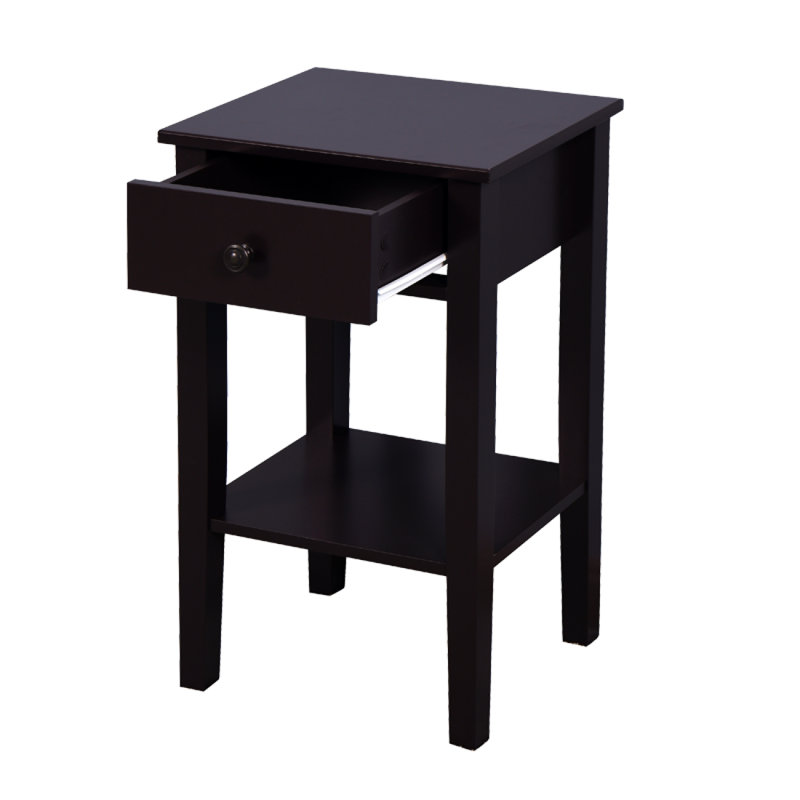 Table de rangement de salle de bain sur pied avec tiroir, console, table d'entrée, Brun