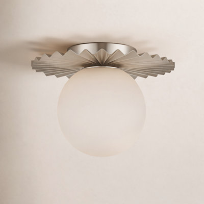 Abbey 1-Light Dimmable Glass Globe Flush Mount