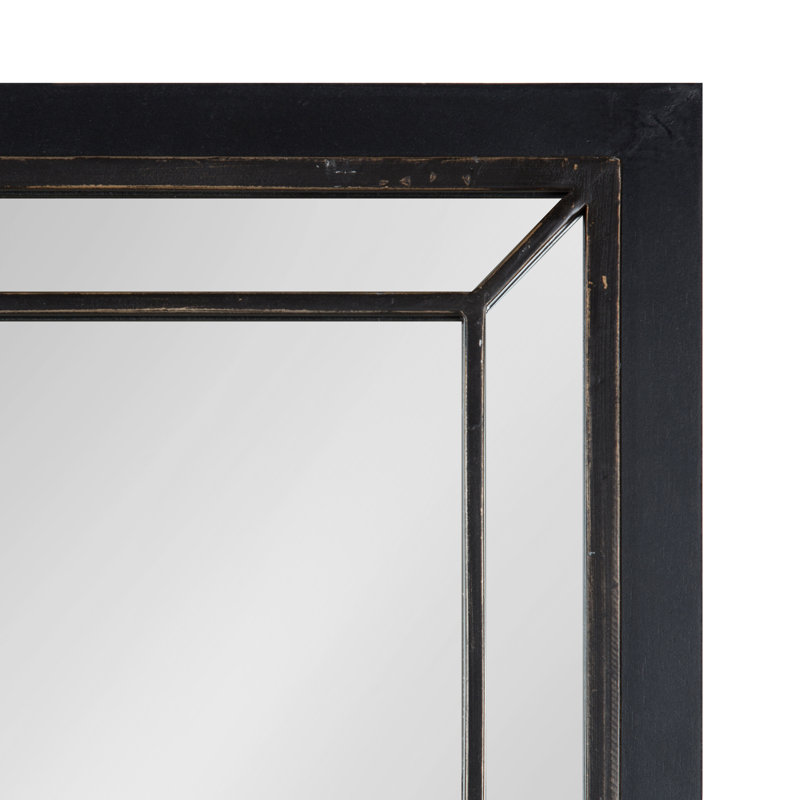 Jakavian Engineered Wood Flat Mirror, Black